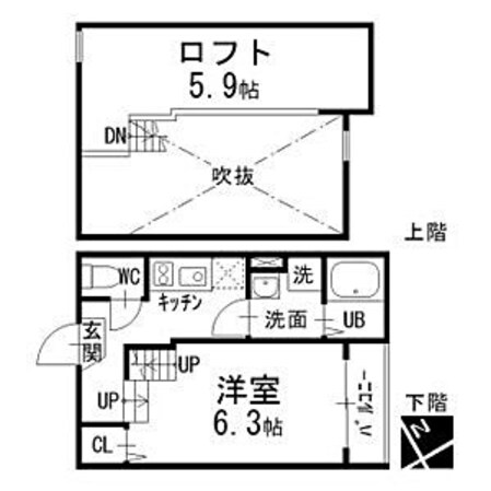 新栄町駅 徒歩7分 2階の物件間取画像